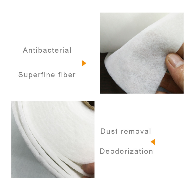 Hög effektivitet icke-vävd filter bomull för luftfilter primär effektivitetsfilter bomull