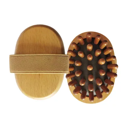 Air Cushion Meridian Brush: Bamboo Massage Brush for Scalp and Body