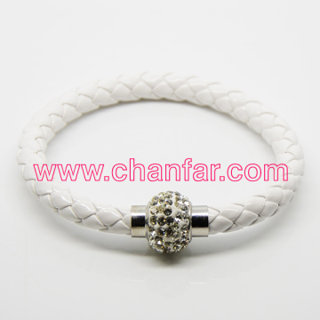High Quality Magnetic Clasp With Round Leather Cord Bracelet