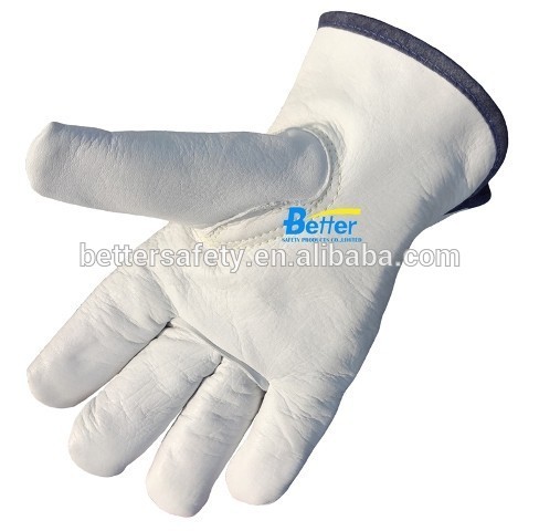 Keystone Thumb White mens Leather Driving Gloves Cow