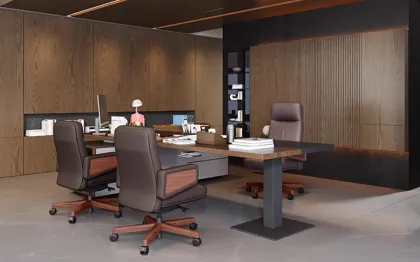Commercial Luxury Leather New Chinese Style Executive Chair