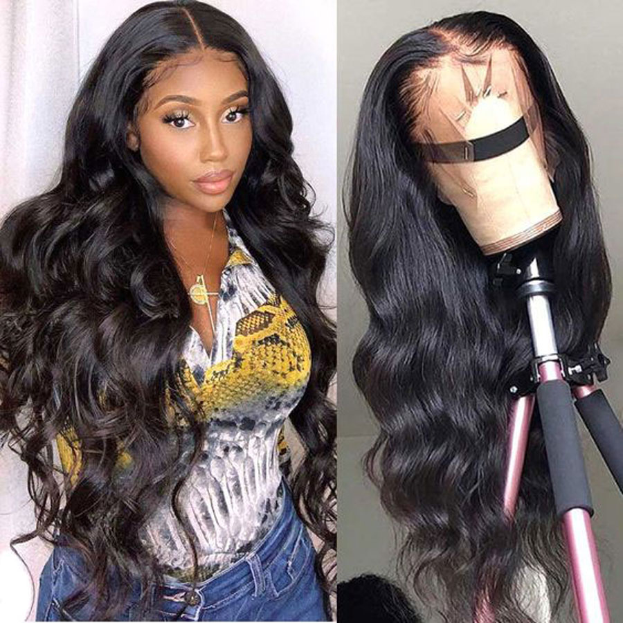 HD Transparent 13x4 13x6 Lace Front Hair Hair Wigs Body wave pre gipunit ang mga wave wave frontal wigs sa Brazilian