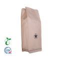 Sacs d&#39;emballage de café noir Feuille de papier 1kg Falt Bottom personnalisé imprimé avec une vanne aller simple