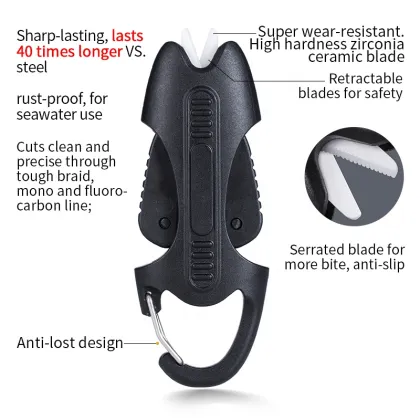 MIDDIA Fishing Line Cutters with Ceramic Blades for Clean, Smooth Cuts of Braid, Mono, and Fluoro Lines