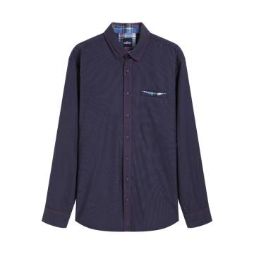 Single Pocket Stripe Pattern Casual Mens Shirt