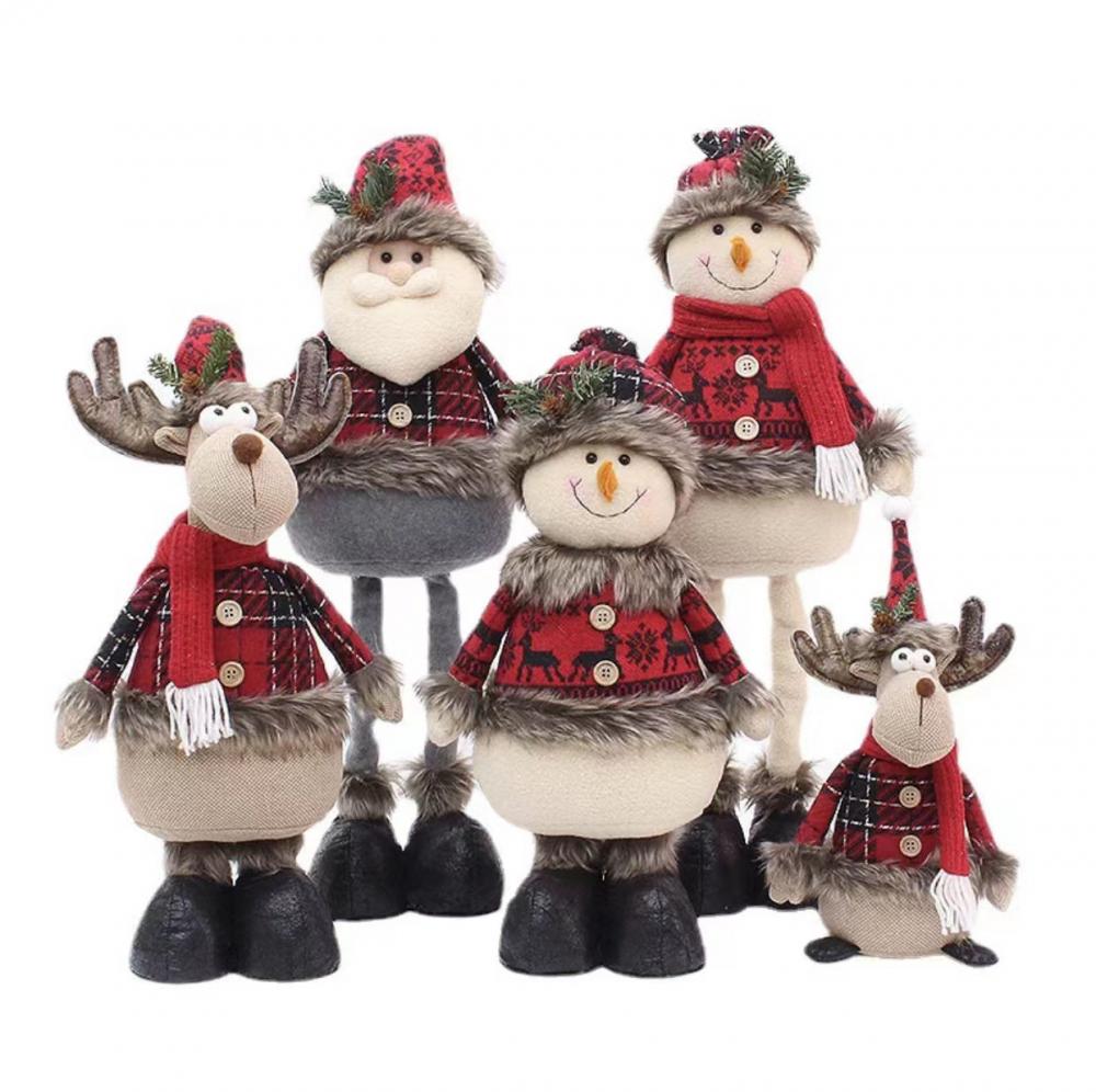 Artificial standing snowman elk plush toy holiday gift