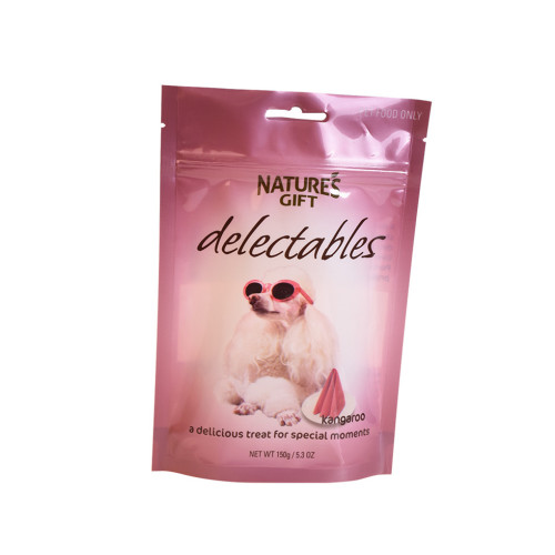 Custom Logo Flat Bottom Pouch met rits voor Pet Food Packaging