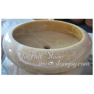 Beige Marble Round Stone Sink