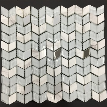 wave carrara kitchen mosaic tiles idea