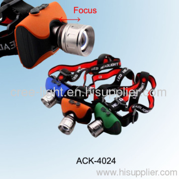 New Multi-color Cree Q5 Led High Power Headlamp Ack-4024 With 1000mah Battery Inside 