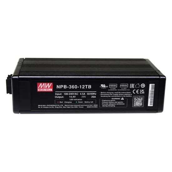 Meanwell NPB-360-24 Battery Charger with Cooling Fan: 364.8W, 12A, 28.8V