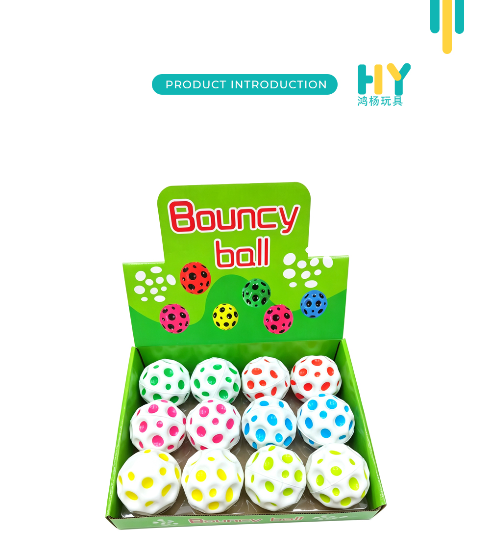 Color Dot Print PU Bouncy Toy Balls X
