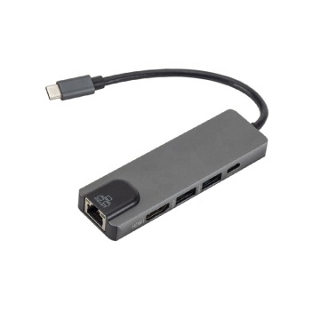5-in-1 USB-C Hub: HDTV, PD Charger, Multiport USB, Ethernet RJ45, Type C Docking Station