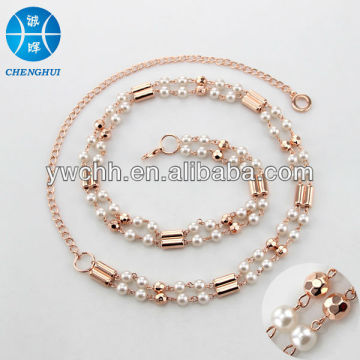 pearl gold clothing metal chain belt waist chain belt for women