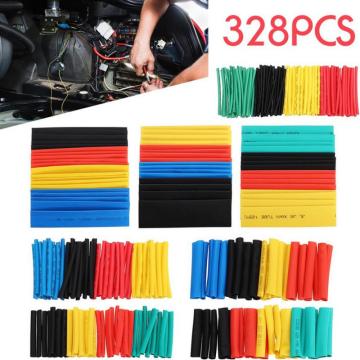 328pcs/Set Heat Shrink Tube Kit Insulation Sleeving Polyolefin Shrinking Assorted Heat Shrink Tubing Wire Cable Assemblies