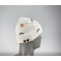 Custom Embroidery cartoon Knit beanie hat