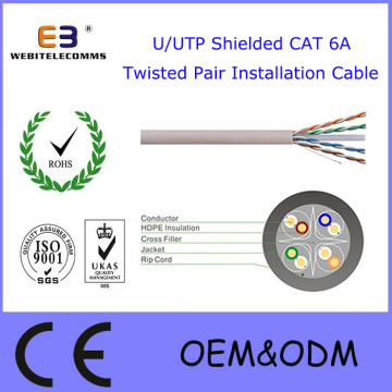 U/UTP Unshielded Cat 6A Twisted Pair Installation Cable, CAT6A U/UTP Data Cable / LAN Cable / Network Cable