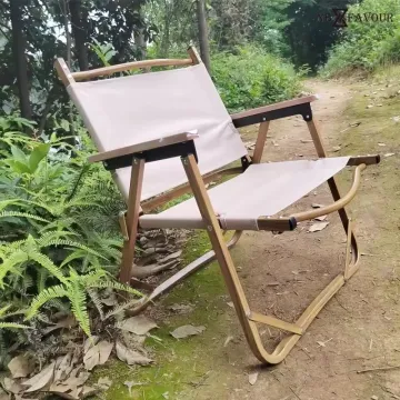 Outdoor Furniture Wood Aluminum Frame Portable Folding Camping Beach Fishing Picnic Kermit Garden Chair