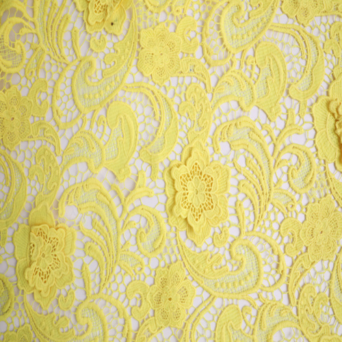 Elegant Mily Yarn 3D Flower Chemical Lace Fabric