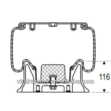 HENDRICKSON HA100274 natural rubber air spring/ W01-M58-6254 air suspension spring parts for OEM Plastic piston