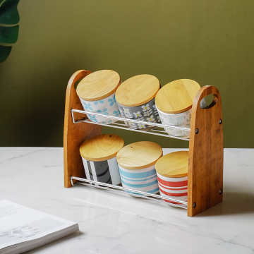 Bamboo Lid Coffee Tea Canister - Custom Porcelain Airtight Storage Jar