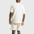 men's knitted V-neck short sleeved casual T-shirt