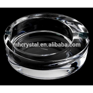 round customized crystal ashtray with logo on bottom MH-6124