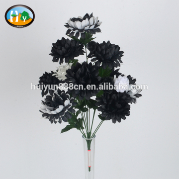 Wholesale Cheap black and white artificial mum flowers for decoration