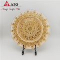 Luxury Gold Glass Flat Plates For Wedding Decoration