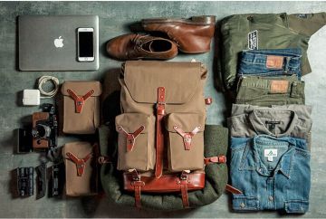 CANALOLO SUPER CAPACITY FASHION CAMPING TRAVEL SPORTS CANVAS LEATHER BACKPACK FOR MEN
