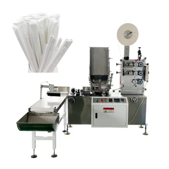 Easy Operation Paper Single Straw Packing Machine with Counting Function for Individual Plastic Straw Wrapping