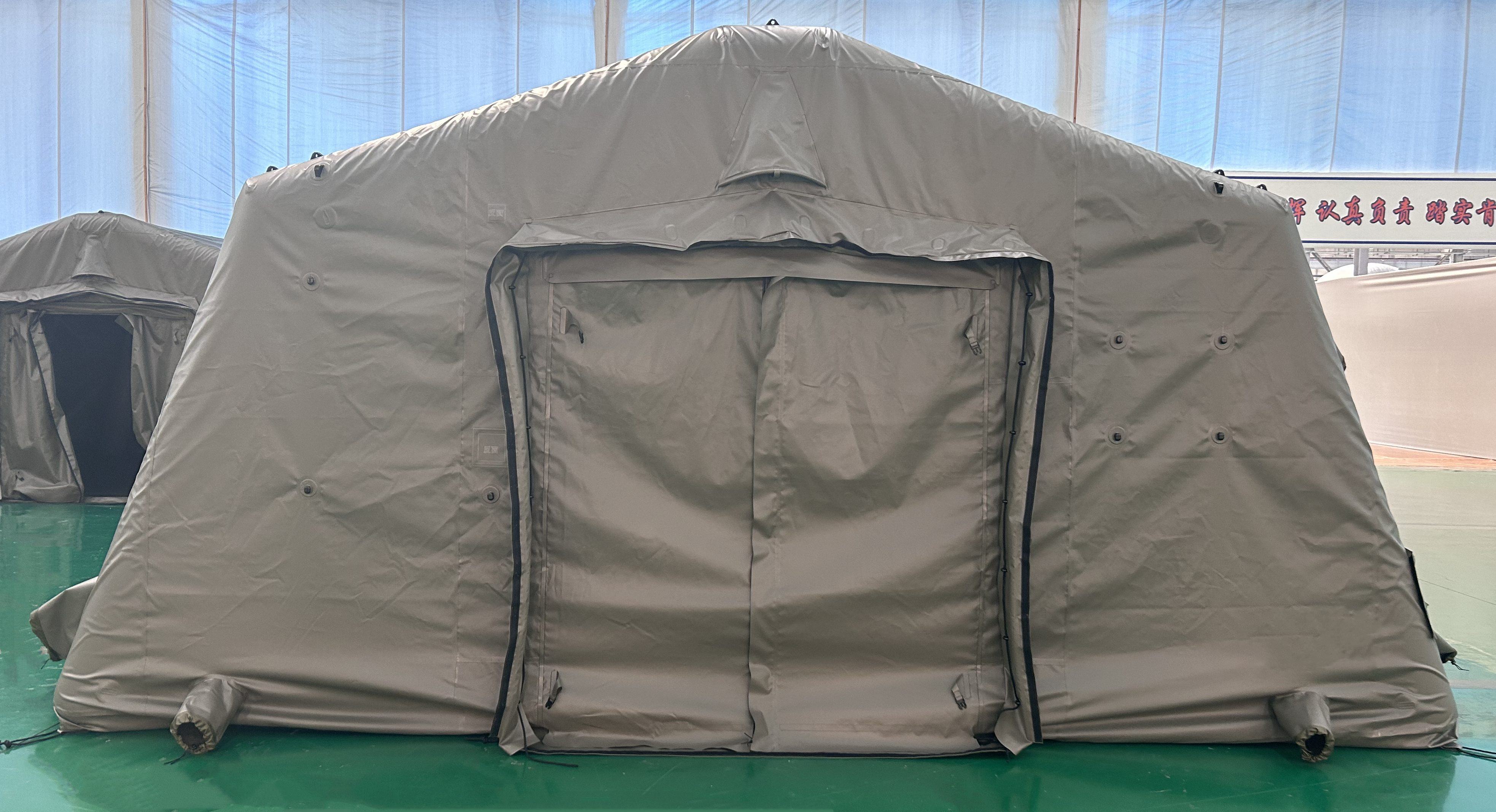 olive green inflatable tent door