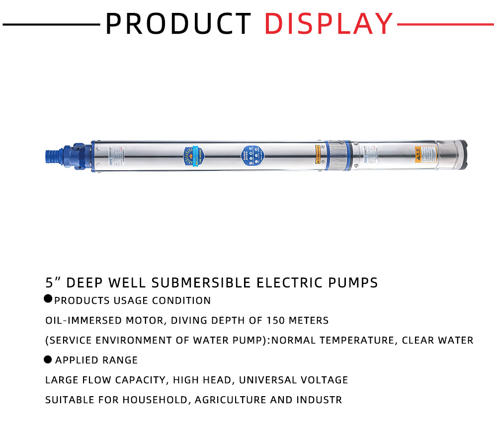 5”deep Well Submersible Electric Pumps X