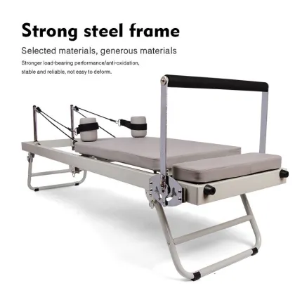 Large Folding Pilates Reformer Home Fitness Equipment