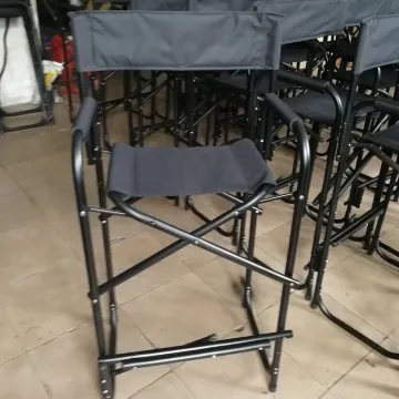 Upgraded Folding Director Makeup Artist Chair - Metal Aluminum Outdoor Beach Chair