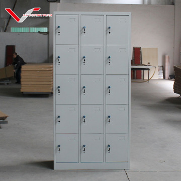 Factory Price Knock-Down Steel 15 Door Lockers for Schools and Libraries