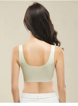 Wholesale Ladies' Seamless Sports Sleep Bra with Push-Up and Floral Halter