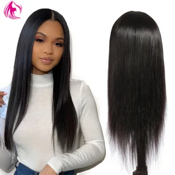 Full Cuticle Brazilian Virgin Straight Human Hair HD Lace Front Wig with baby hair,100% Glueless full lace wig for black women