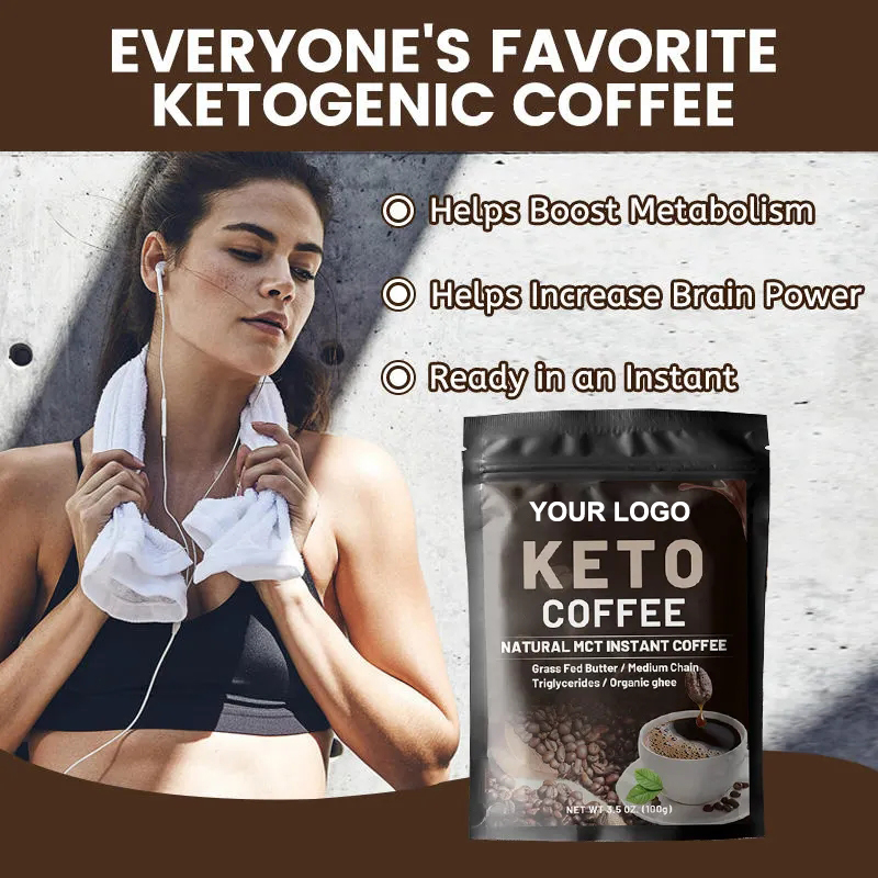 OEM/ODM Energy Support Ketogenic Instant Keto slim Black Coffee powder Green Metabolism Support weight loss coffee powder