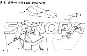 F-11 Seat Rear Grip XS150T-8 CROX For SYM Spare Part Top Quality