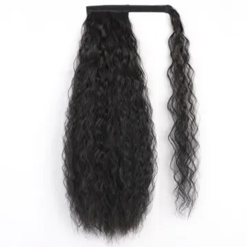 Cheapest Wholesale High Girls Comb Hairpiece Extension Tie Clip Ins Afro Kinky Elastic Hair Band Ponytail Drawstring
