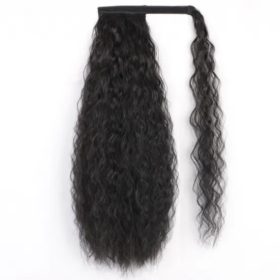 Cheapest Wholesale High Girls Comb Hairpiece Extension Tie Clip Ins Afro Kinky Elastic Hair Band Ponytail Drawstring