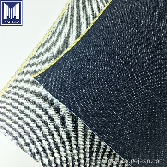 Bleu foncé 15oz limons de denim en jean tissu