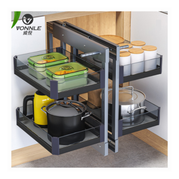 Universal Magic Corner Swing Tray for Kitchen Cabinet