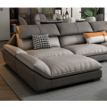 Sofá de esquina premium Cama en cuero en cuero