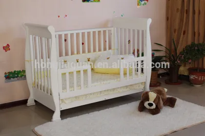 Solid Wood Material Crib Type baby crib with storage drawer