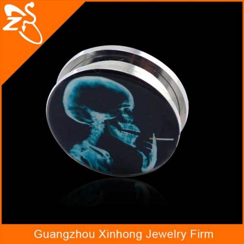 Stainless Steel Plugs, Custom Gauges Piercing plugs, Skull Ear Plug Tunnel Piercing Jewelry