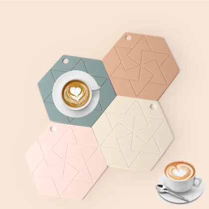 Hexagon Shape Customized Silicone Meal Mat
