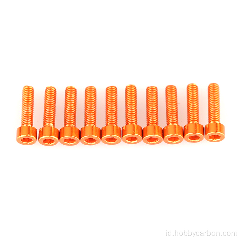 Anodized M3 Aluminium Hexagon Socket Cap Screw