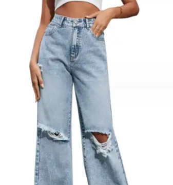 Women's fashionable denim pants for casual wear